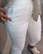 Pantalones anchos con ajuste elástico para mujer