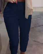 Pantalones anchos con ajuste elástico para mujer